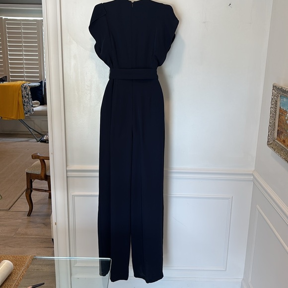 Eliza J Navy Pants Jumpsuit Zip Back Split Sleeve Size 2 - Picture 7 of 8